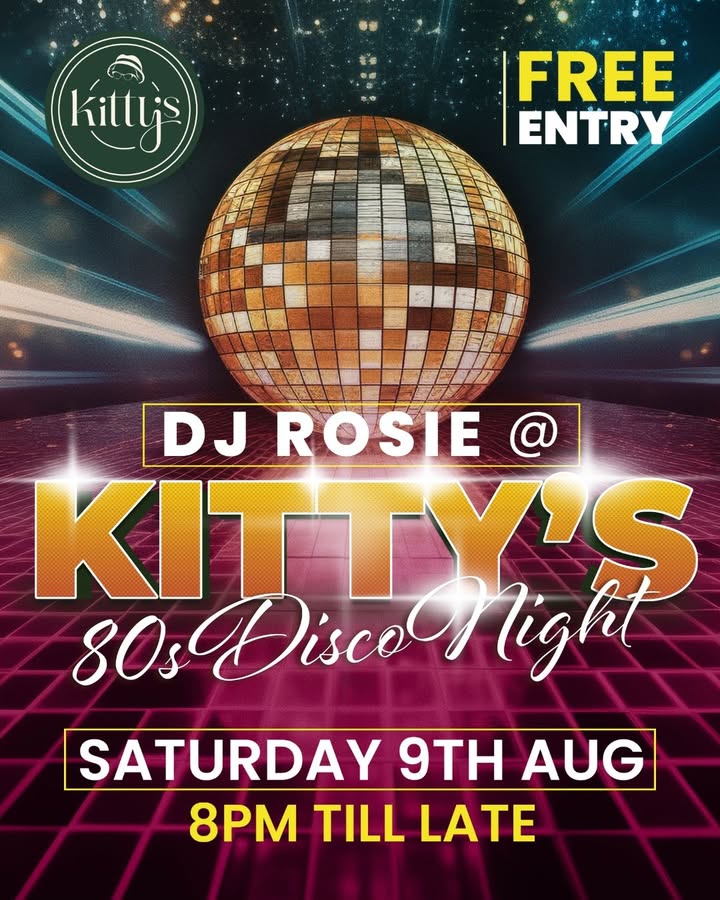 Featured image for “Free 80’s Disco Night with DJ Rosie at Kitty’s Bar: Dance the Night Away!”