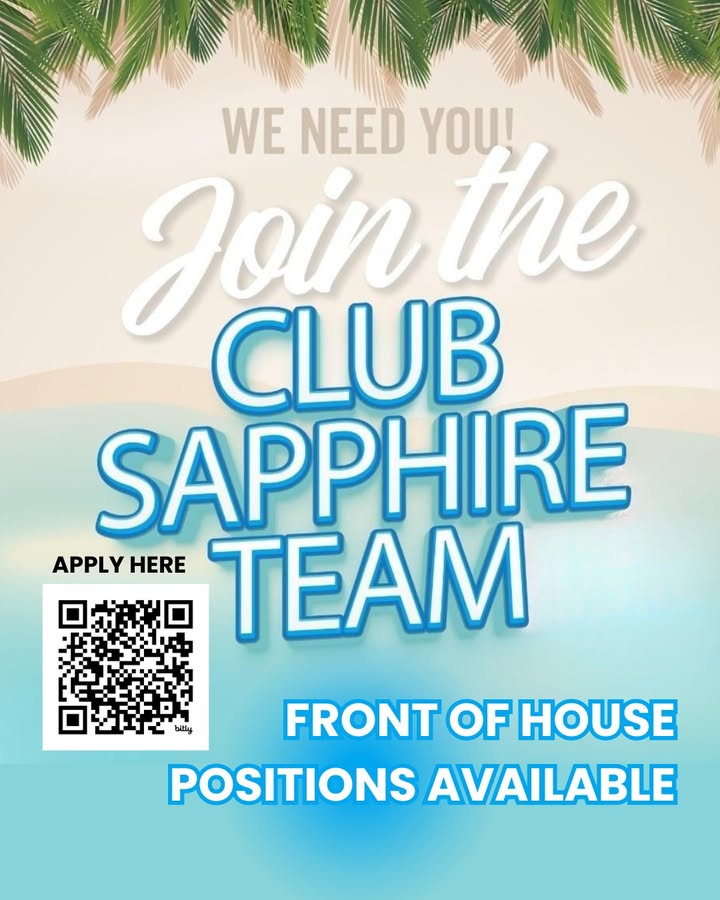 Featured image for “Join Our Front of House Team at Club Sapphire: Be Part of a Vibrant Community”
