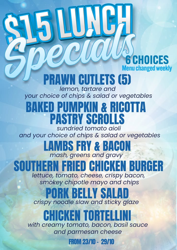 Featured image for “Lunch Menu Delights: $15 Specials at Club Sapphire”