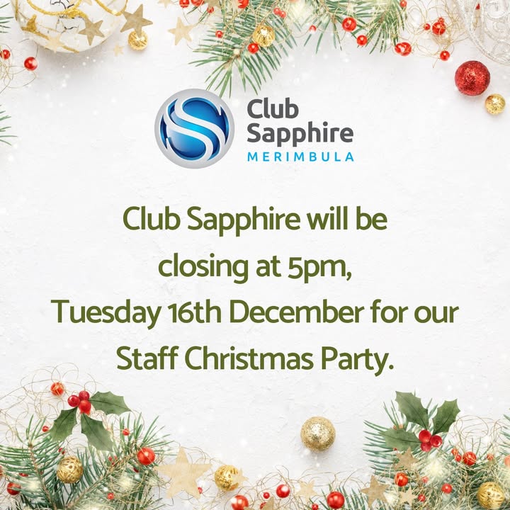 Featured image for “Staff Christmas Party Closure: Club Sapphire Closing Early for Festive Celebrations”